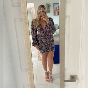 Puff Long Sleeve Floral VICI Mini Dress